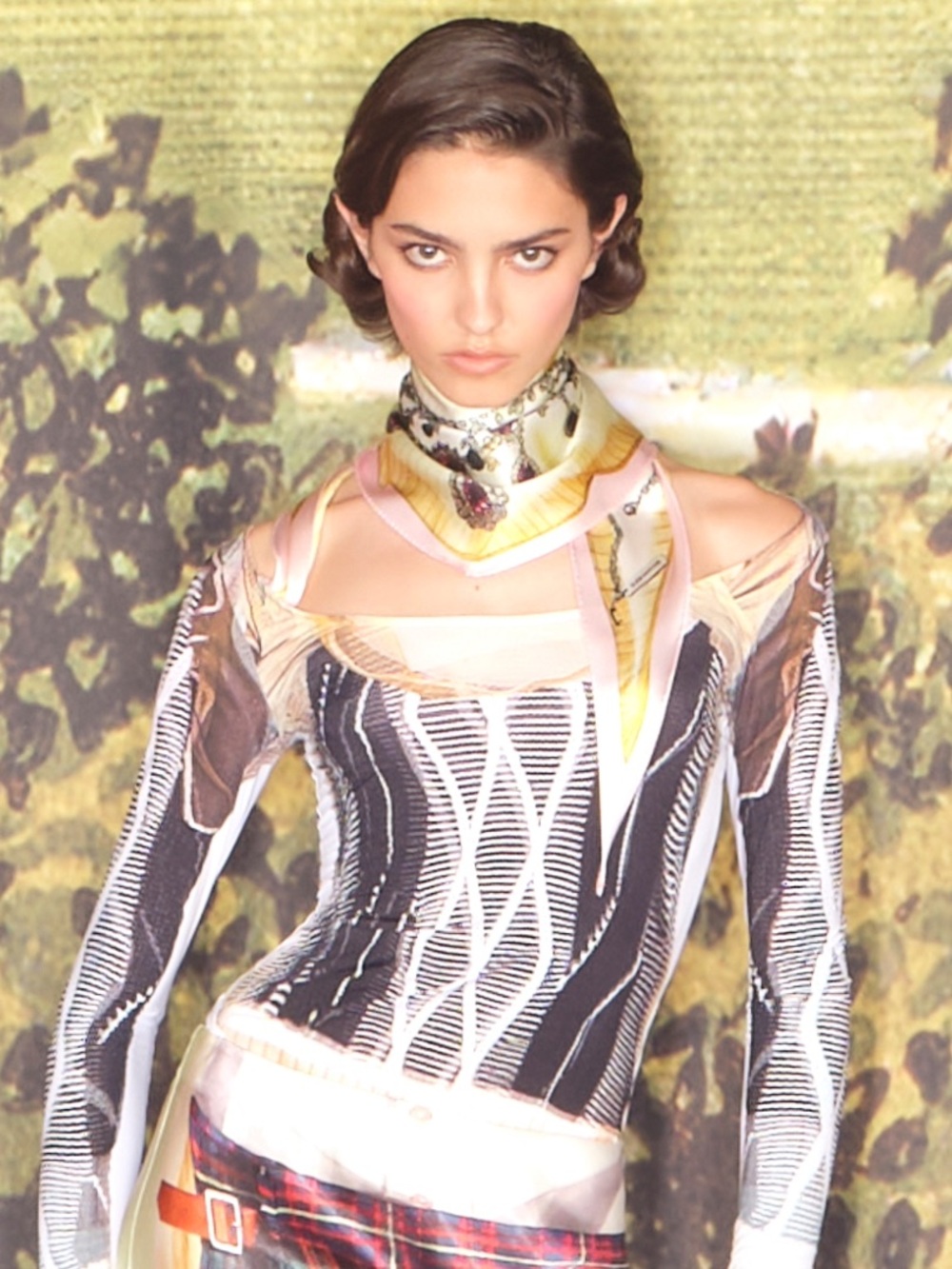 H&M x Glenn Martens Limited Edition Scarf w Trompe L’œil Necklace
